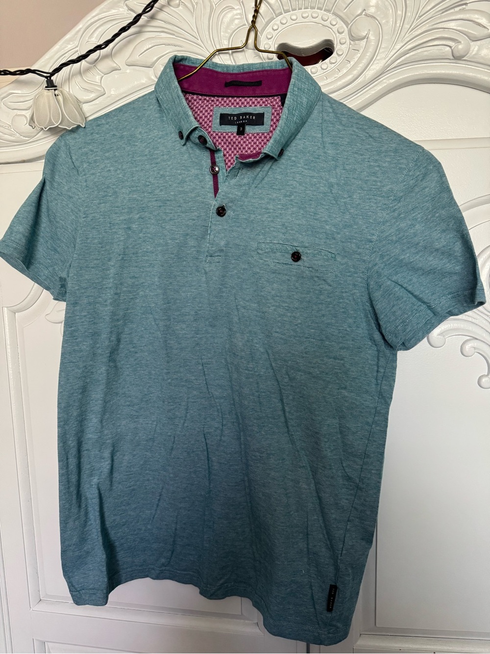 Ted Baker Men's Teal Heather Polo with Contrast Trim